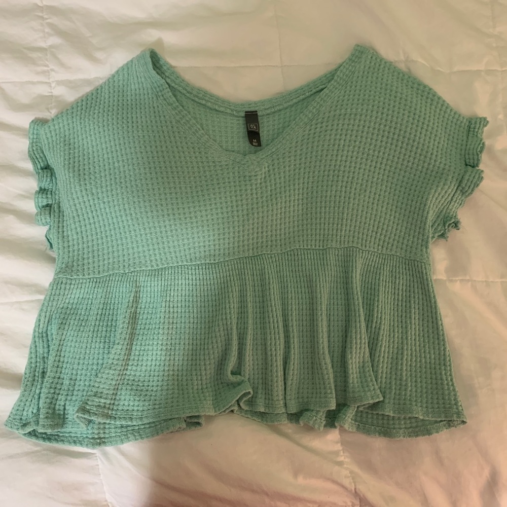 Mint green top